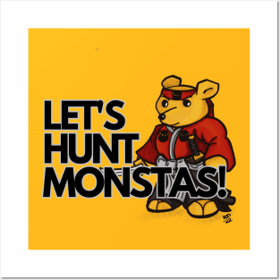 Let's Hunt Monsters - Winnie the Pooh Samurai Posters and Art